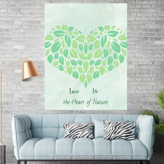Poster de coeur de verdure Botanique Feuille Aquar (Créateur téléchargé)