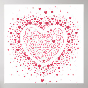 Poster de coeur Heureuse Sainte-Valentin 24x24