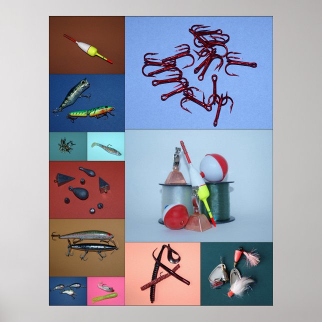 Poster de collage de pêche (Devant)