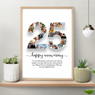 Poster de collage photo du 25e anniversaire person