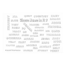 Poster de coloration 36x24 avec noms Unisex