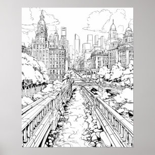 Poster de coloriage Big City Park