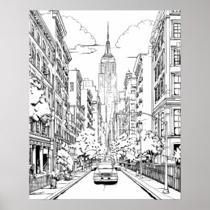 Poster de coloriage de Big City