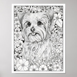 Poster de coloriage de chien de Yorkshire