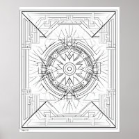 Poster de coloriage de mandala géométrique pour ad