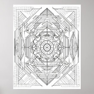 Poster de coloriage de mandala géométrique pour ad