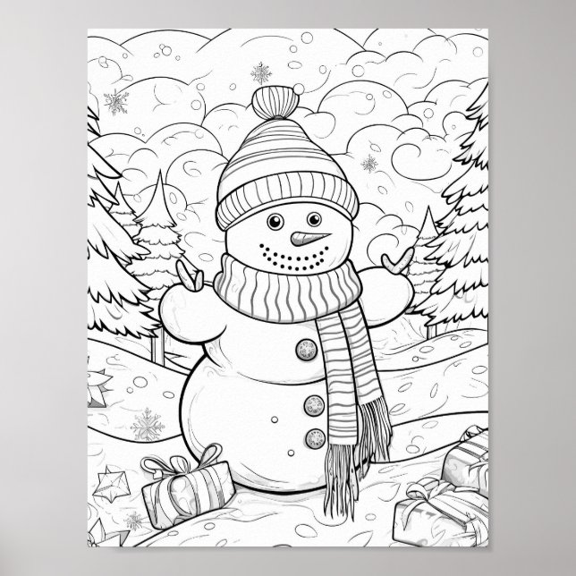 Poster de coloriage de Noël (Devant)