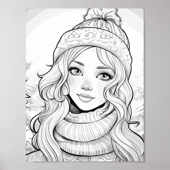 Poster de coloriage de Noël (Devant)