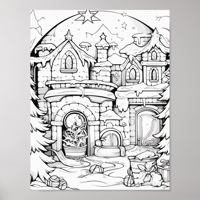 Poster de coloriage de Noël (Devant)