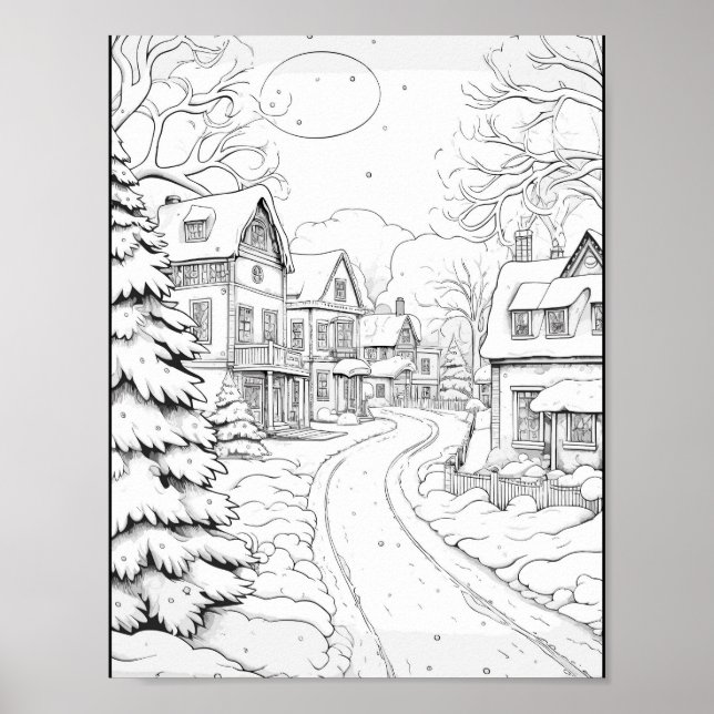 Poster de coloriage de Noël (Devant)
