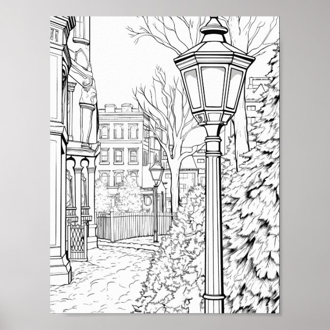 Poster de coloriage de Noël (Devant)