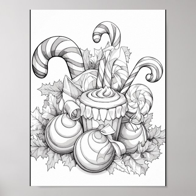 Poster de coloriage de Noël (Devant)