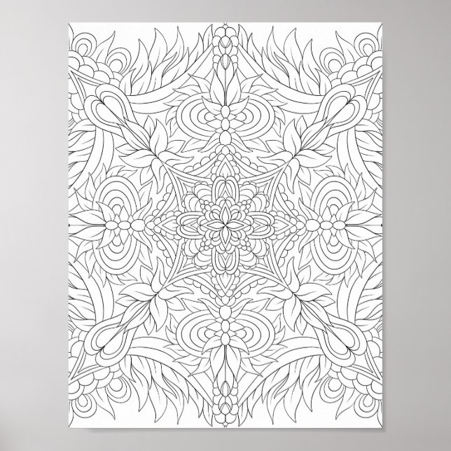 Poster de coloriage Mandala (Devant)