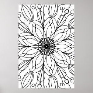 Poster de coloriage, Mandala