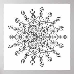 Poster de coloriage Mandala Star