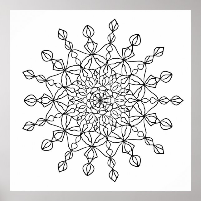Poster de coloriage Mandala Star (Devant)