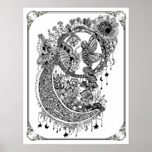 Poster de coloriage "Nectar de colibri de MmeDee"