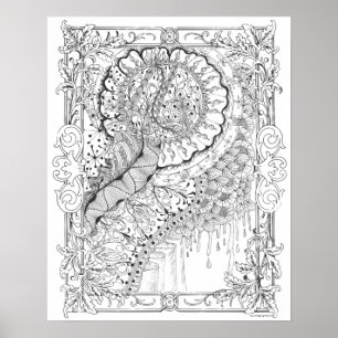 Poster de coloriage pour adultes "Land of Honey Ar