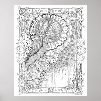 Poster de coloriage pour adultes "Land of Honey Ar