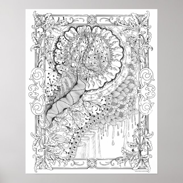 Poster de coloriage pour adultes "Land of Honey Ar (Devant)