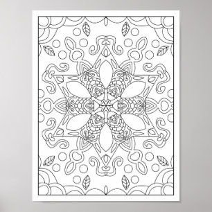 Poster de coloriage pour adultes Mandala