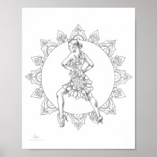 Poster de coloriage pour adultes Salsa Mandala Dan