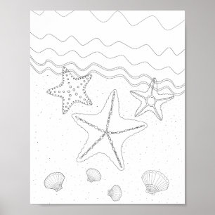 Poster de coloriage pour adultes Starfish