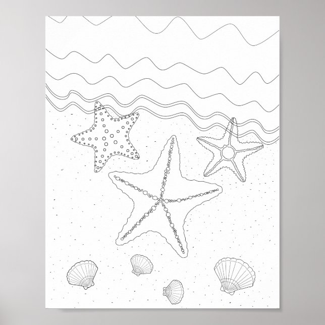 Poster de coloriage pour adultes Starfish (Devant)