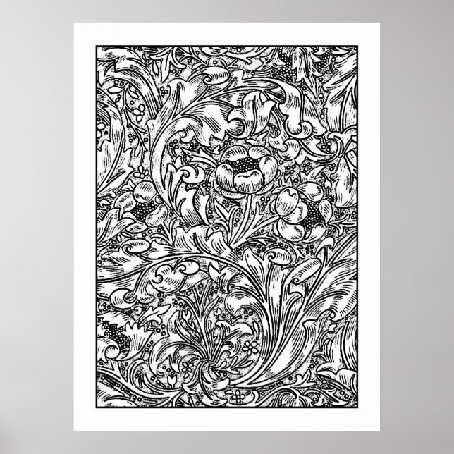Poster de coloriage pour adultes - William Morris  (Devant)