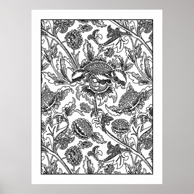 Poster de coloriage pour adultes William Morris To (Devant)