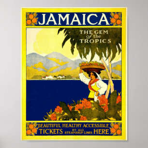 POSTER DE CONCEPTION VINTAGE JAMAÏQUE