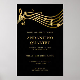 Poster de concert personnalisé Modèle Music Gold N