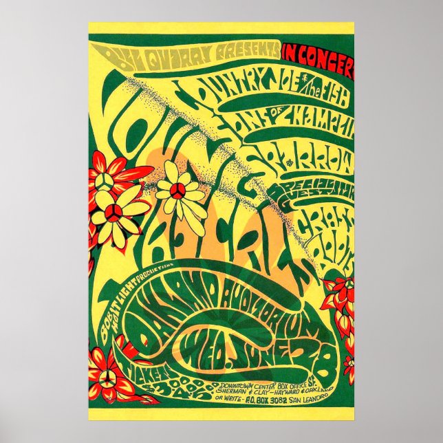 Poster de concert rock des années 1970 (Devant)