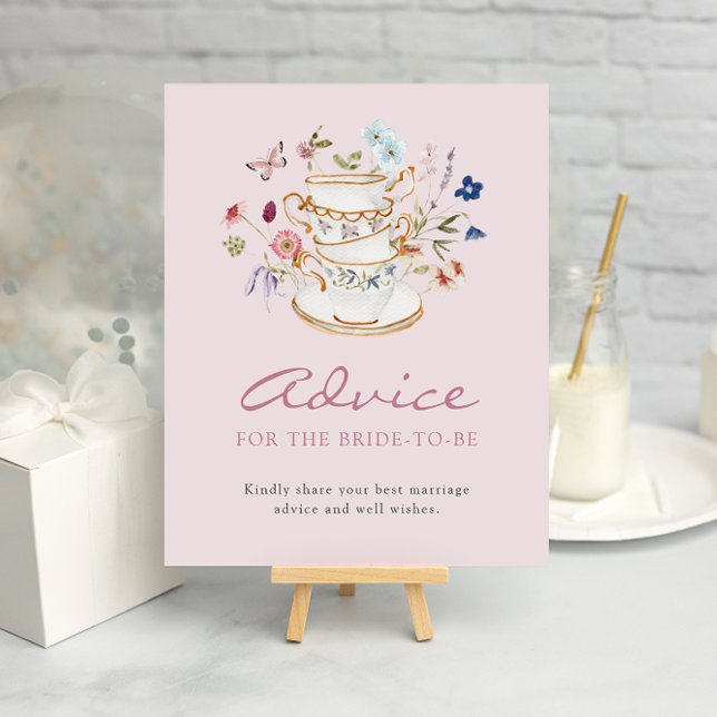 Poster de conseil rose (Floral Pink Advice Poster with Butterfly by Painted Paperie
)