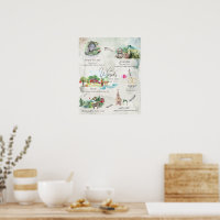 Poster de conservation de mémoire Mariage Watercol