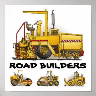 Poster de construction des constructeurs de routes