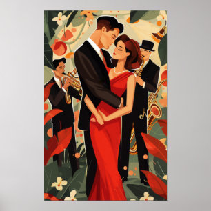 Poster de couple des années 1950 - Portra de mode