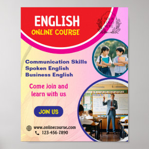 POSTER DE COURS EN ANGLAIS EN LIGNE