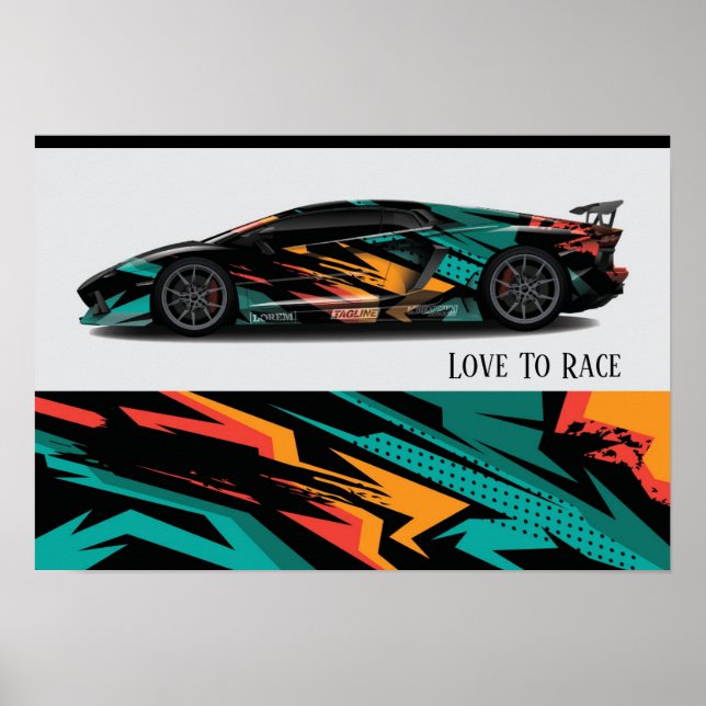 Poster de course automobile (Devant)