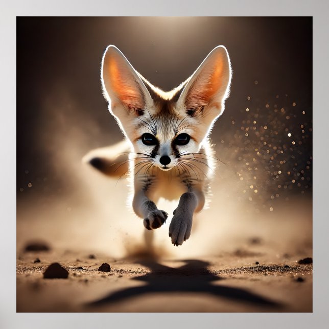 Poster de course Fennec Fox Dynamic Wildlife Art (Devant)