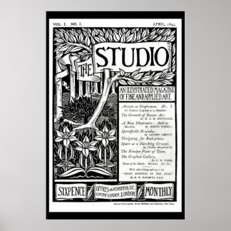 Poster de couverture du magazine Art Nouveau vinta