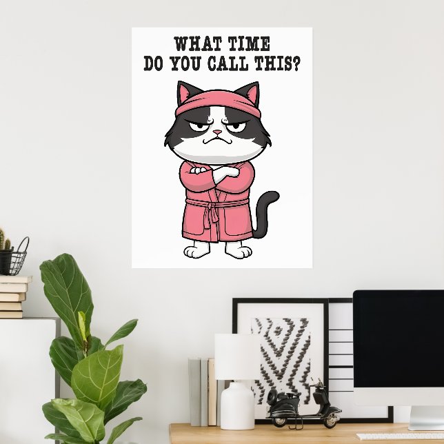 Poster de couvre-feu manquant de chat drôle (Bureau à domicile)