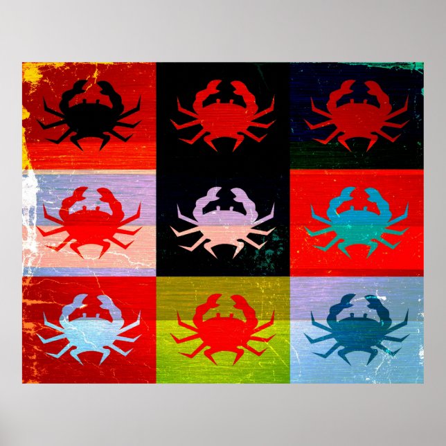 Poster de crabe pop art (Devant)