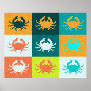 Poster de crabe pop art 2