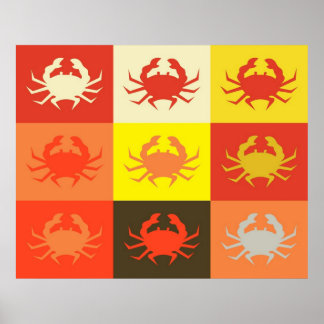 Poster de crabe pop art 5