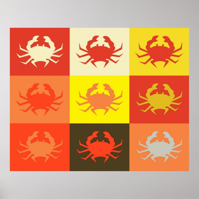 Poster de crabe pop art 5 (Devant)