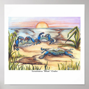 Poster de crabes bleus de Louisiane