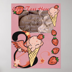Poster de crème glacée fraise