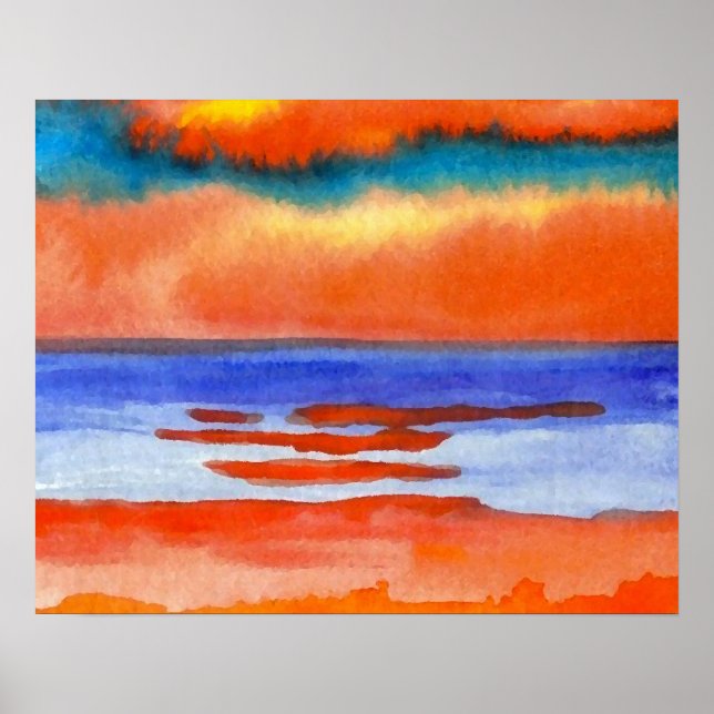 Poster de CricketDiane Ocean - Coucher de soleil a (Devant)