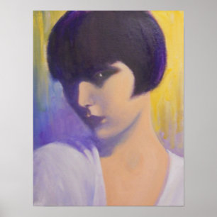 POSTER DE DAME ART DÉCO MYSTÉRIEUX